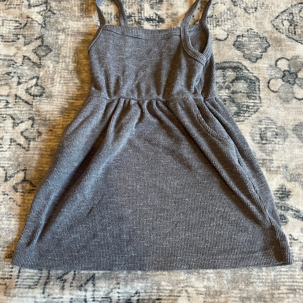 Little Bipsy Charcoal Ribbed Knit dress